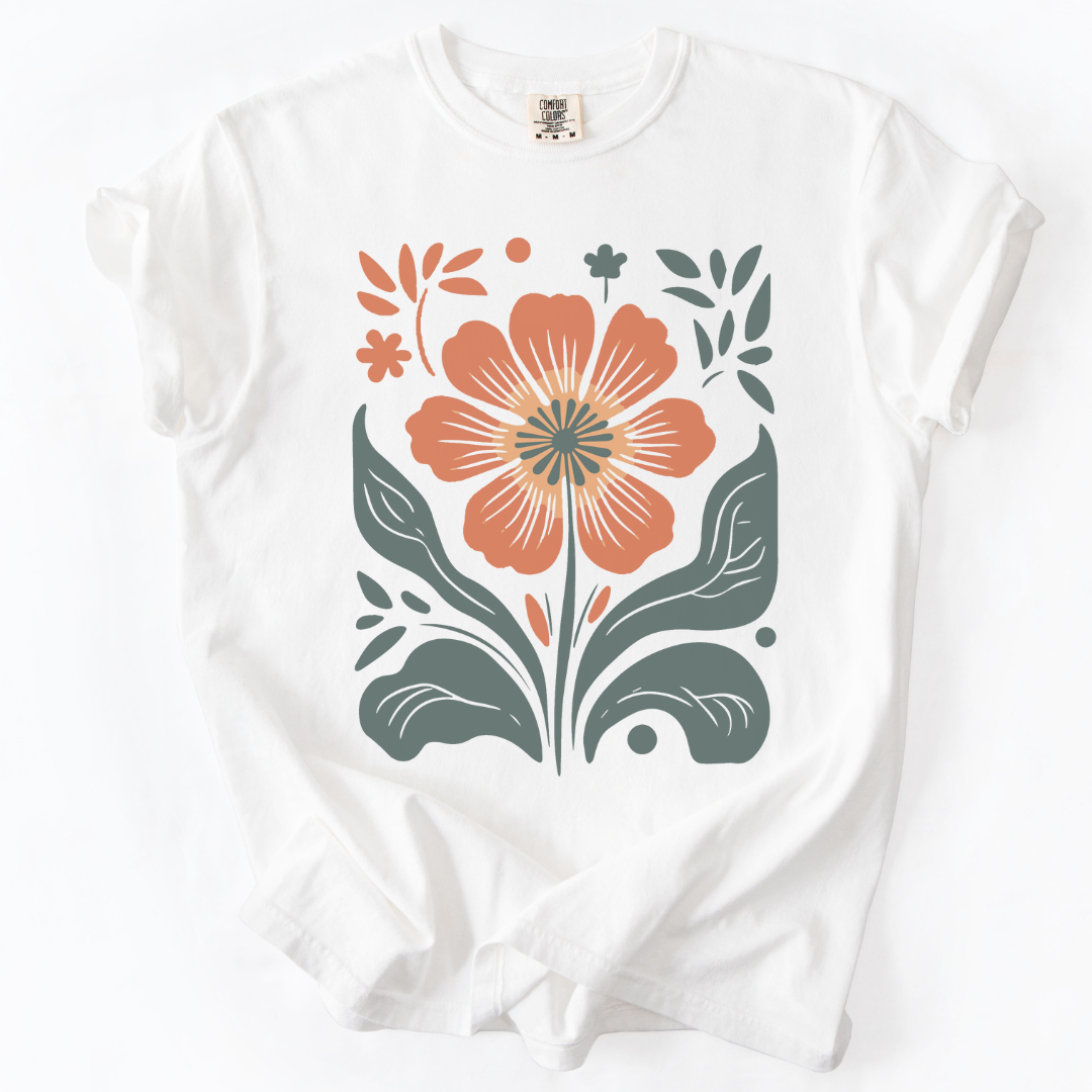 Retro Floral - Comfort Colors Relaxed Fit Premium T Shirt