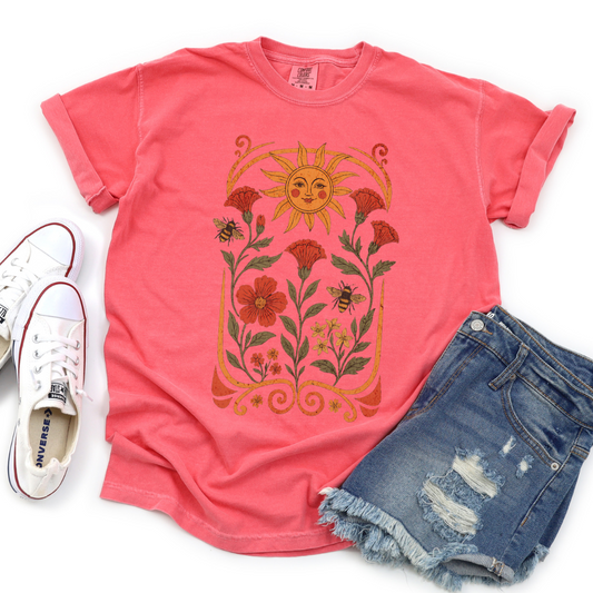 Golden Floral -  Comfort Colors Relaxed Fit Premium T Shirt