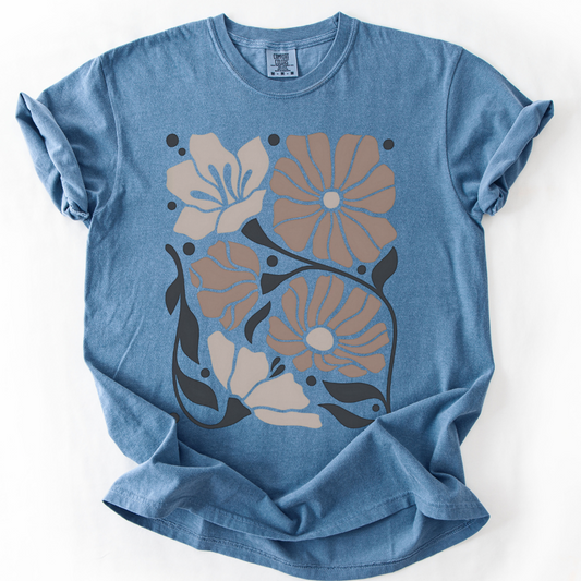 Abstract Boho Floral -  Comfort Colors Relaxed Fit Premium T Shirt