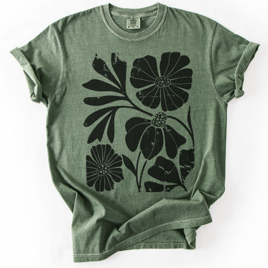 Artistic Boho Floral -  Comfort Colors Relaxed Fit Premium T Shirt