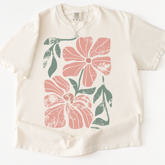 Orange Flower Boho -  Comfort Colors Relaxed Fit Premium T Shirt