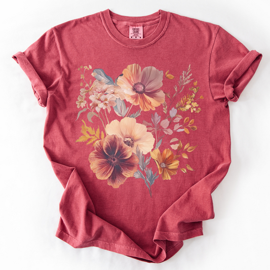 Sunset Floral -  Comfort Colors Relaxed Fit Premium T Shirt