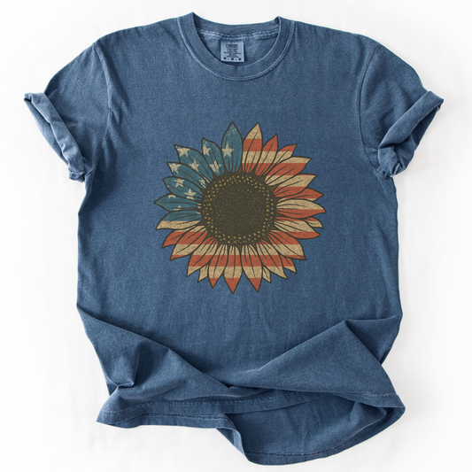 Stars & Stripes Sunflower -  Comfort Colors Relaxed Fit Premium T Shirt
