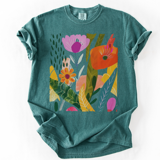 Modern Art Plant Print  - Comfort Colors Relaxed Fit Premium T Shirt