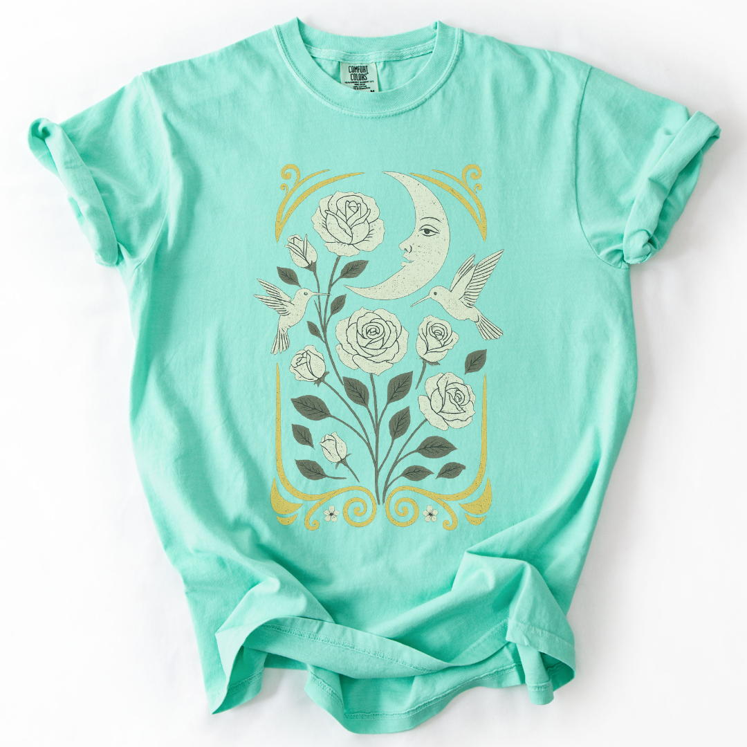 Moonlight Floral - Comfort Colors Relaxed Fit Premium T Shirt