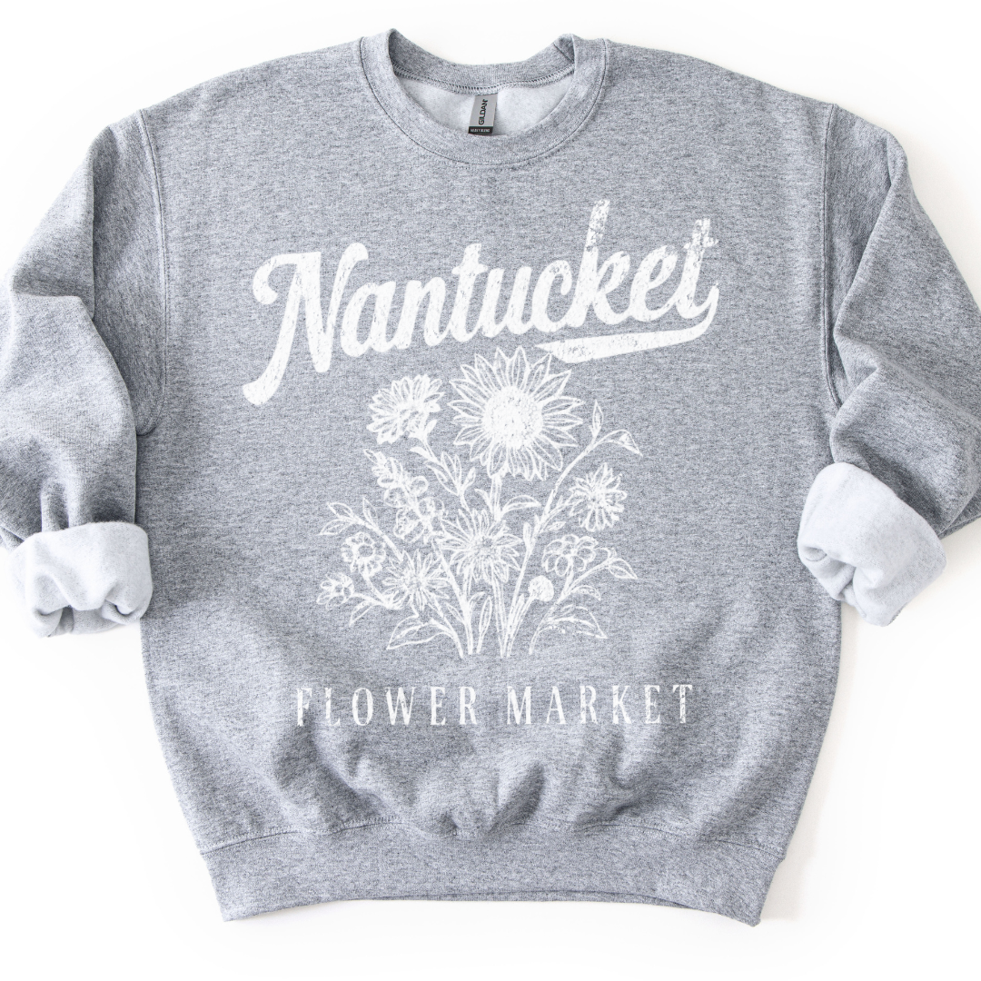 Nantucket Flower Market - Gildan Crewneck Sweatshirt