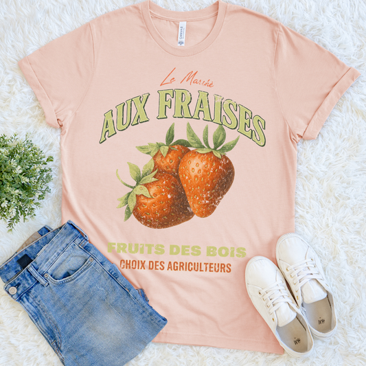 Aux Fraises - Bella Canvas Super Soft Fitted T Shirt