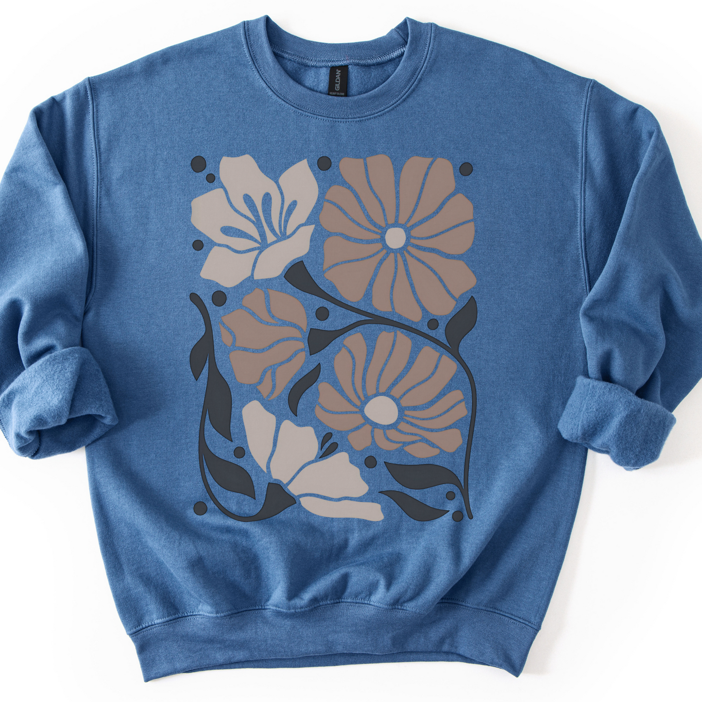 Abstract Boho Floral - Gildan Crewneck Sweatshirt