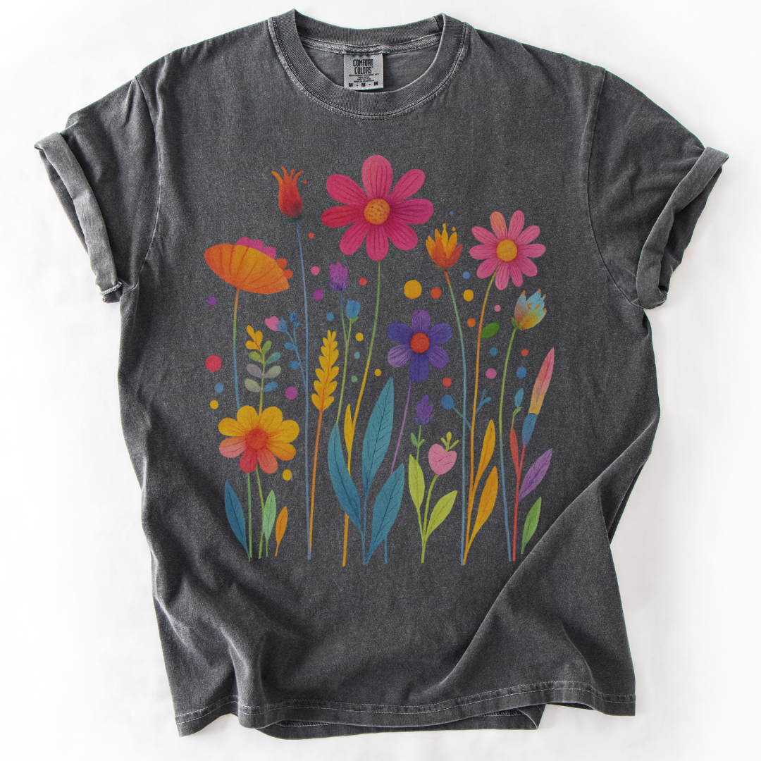 Vibrant Wildflower- Comfort Colors Relaxed Fit Premium T Shirt
