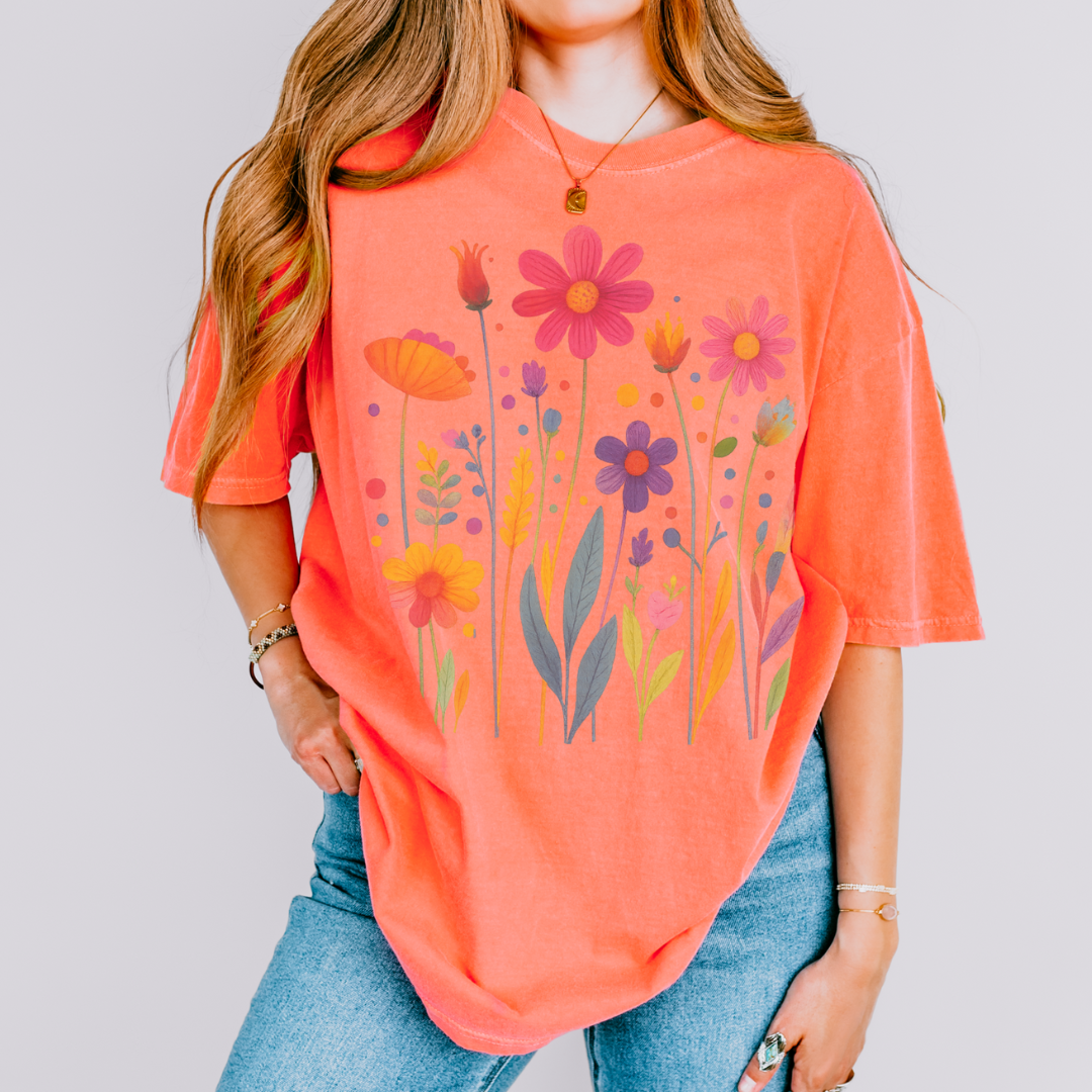 Vibrant Wildflower- Comfort Colors Relaxed Fit Premium T Shirt
