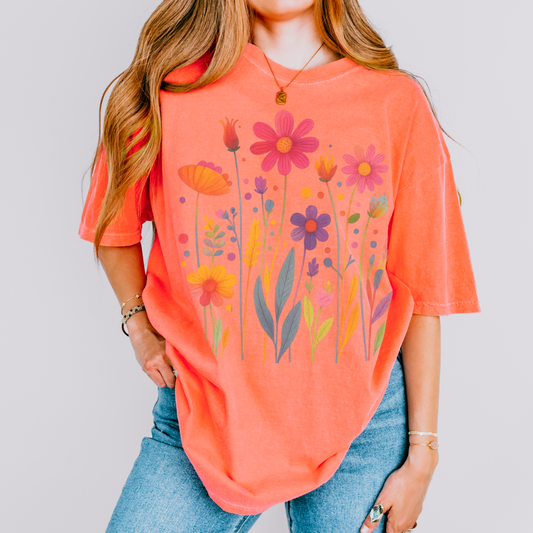 Vibrant Wildflower-  Comfort Colors Relaxed Fit Premium T Shirt