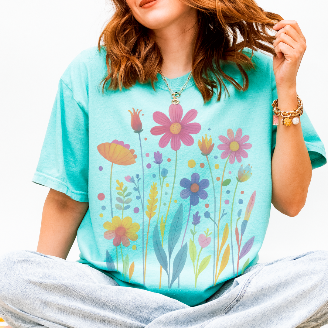 Vibrant Wildflower- Comfort Colors Relaxed Fit Premium T Shirt