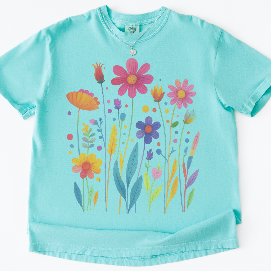 Vibrant Wildflower- Comfort Colors Relaxed Fit Premium T Shirt