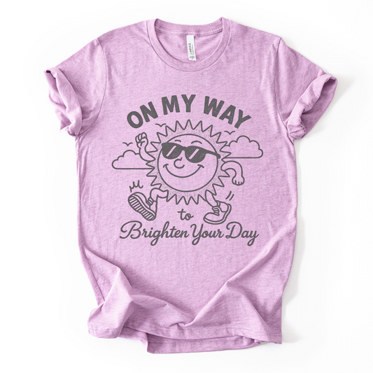 Vintage On My Way To Brighten Your Day - Bella Canvas Super Soft Fitted T Shirt