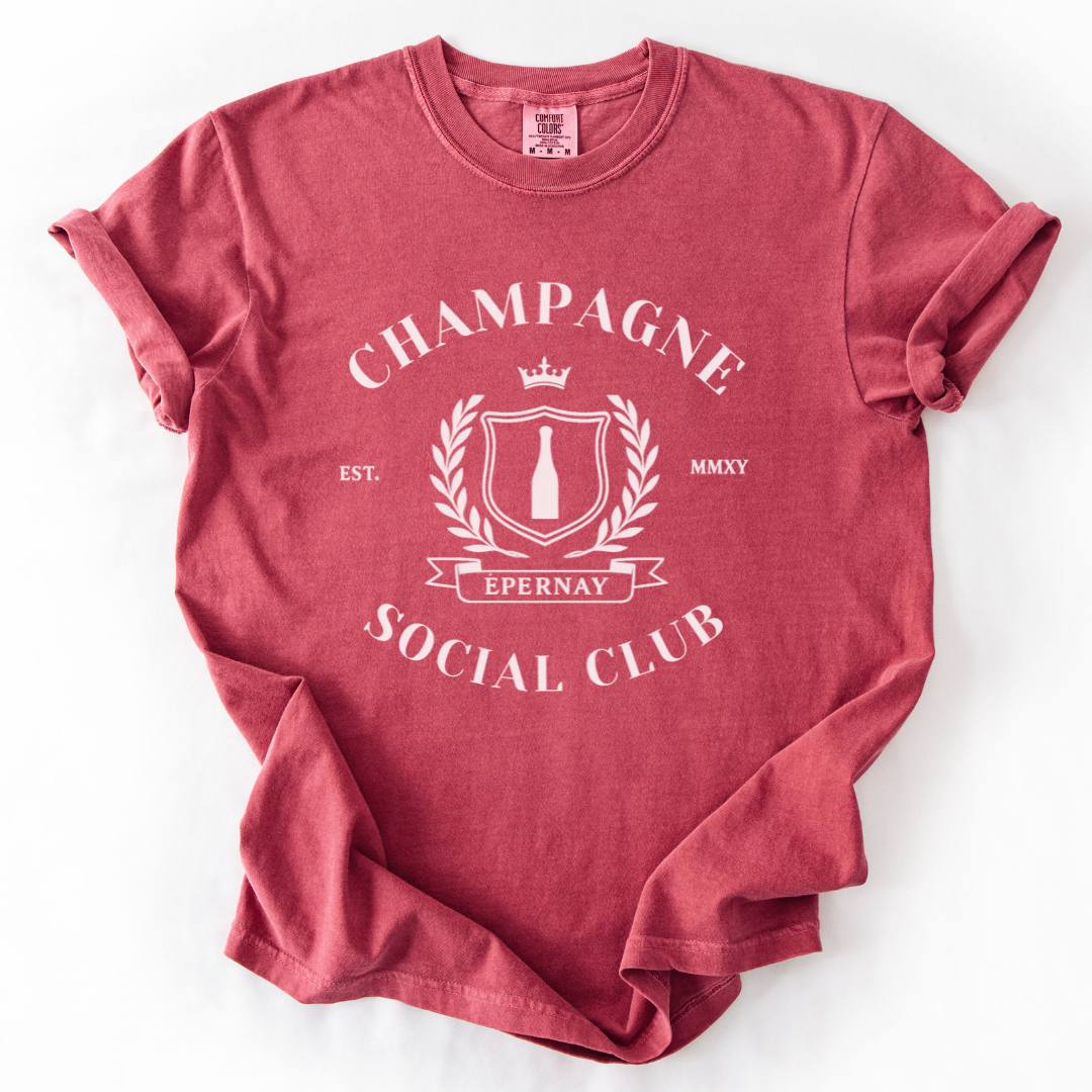 Champagne Social Club - Comfort Colors Relaxed Fit Premium T Shirt