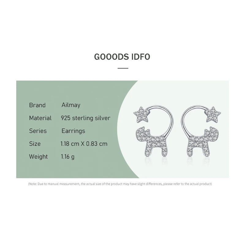 925 Sterling Silver Star Stud Earrings