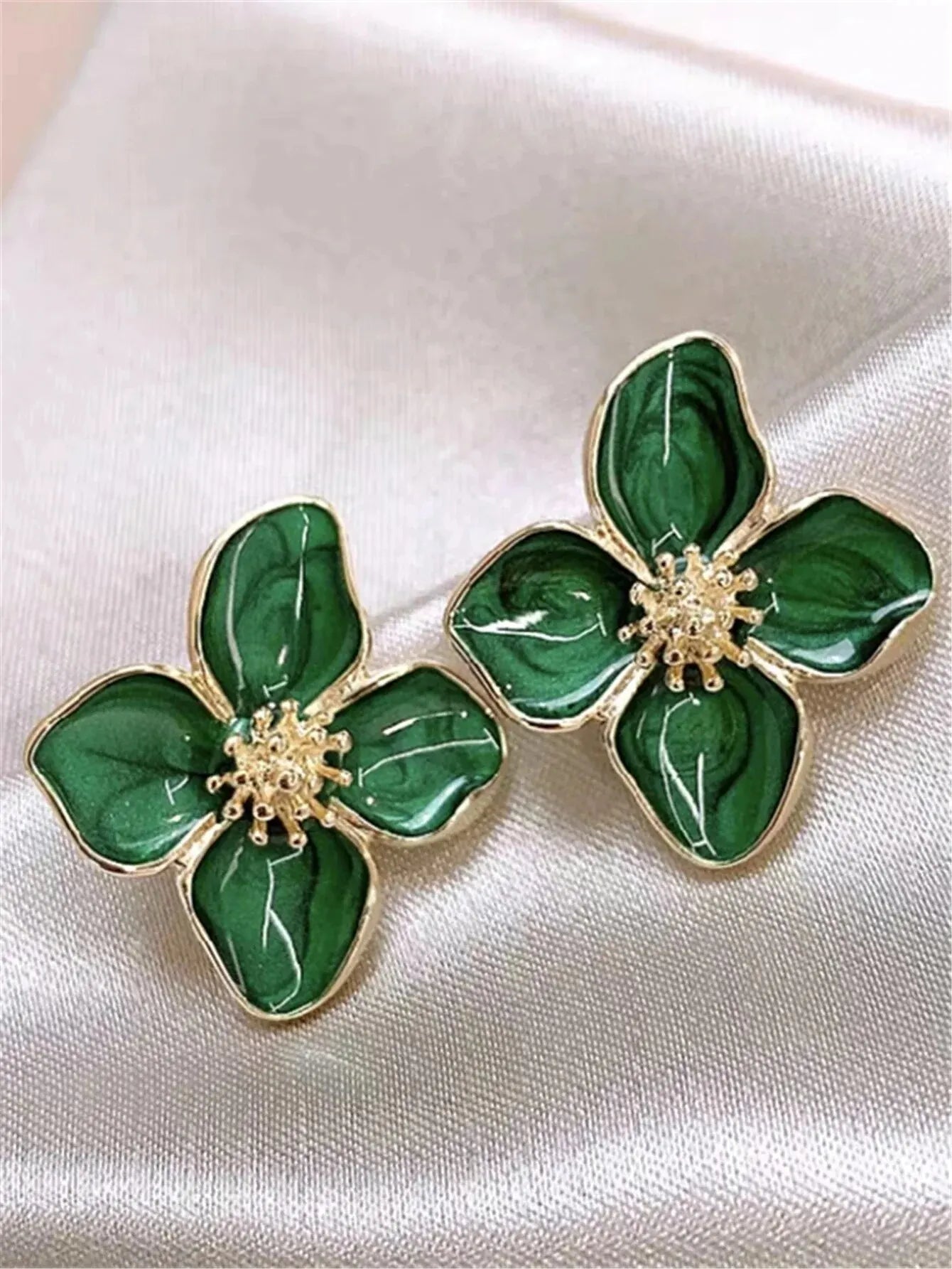 Enamel Flower Stud Earrings