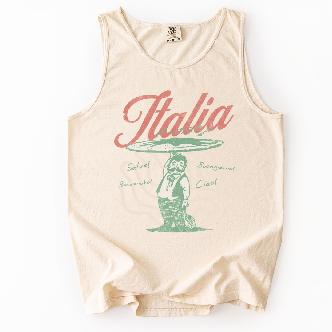 Greetings From Italia - Comfort Colors Premium Tank Top