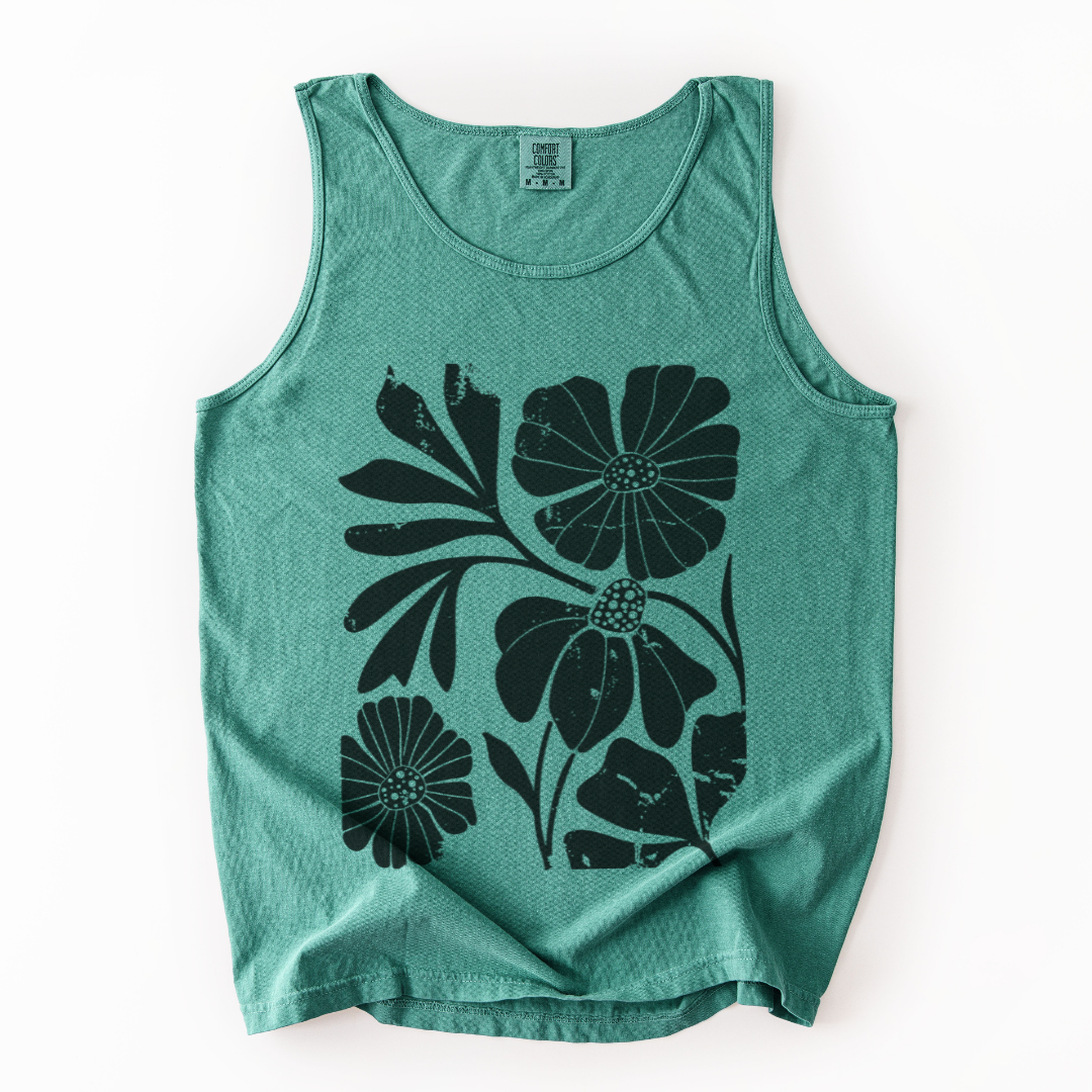 Artistic Boho Floral - Comfort Colors Premium Tank Top