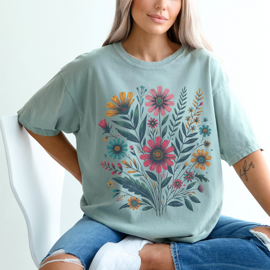 Indian Flowers-  Comfort Colors Relaxed Fit Premium T Shirt