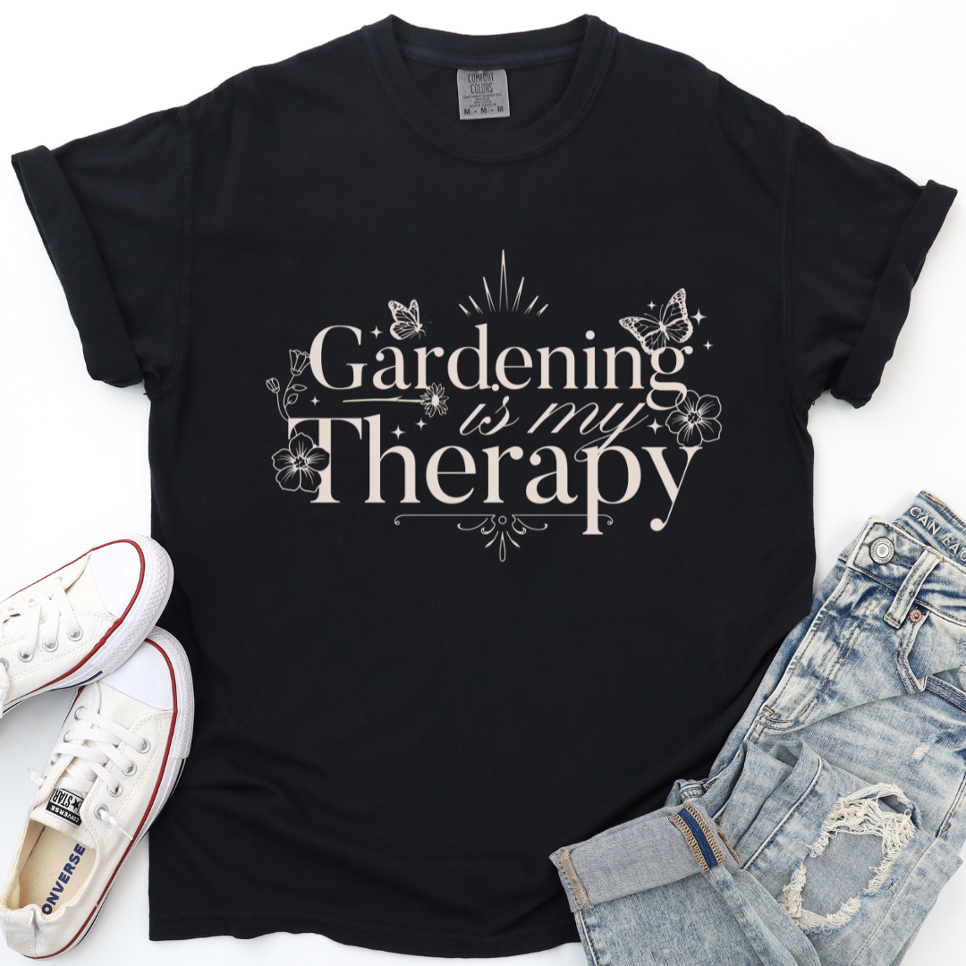 Gardening Is My Therapy - Comfort Colors Relaxed Fit Premium T Shirt