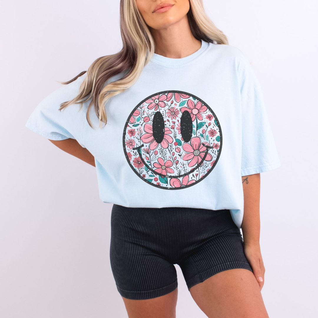 Flower Smile - Comfort Colors Relaxed Fit Premium T Shirt