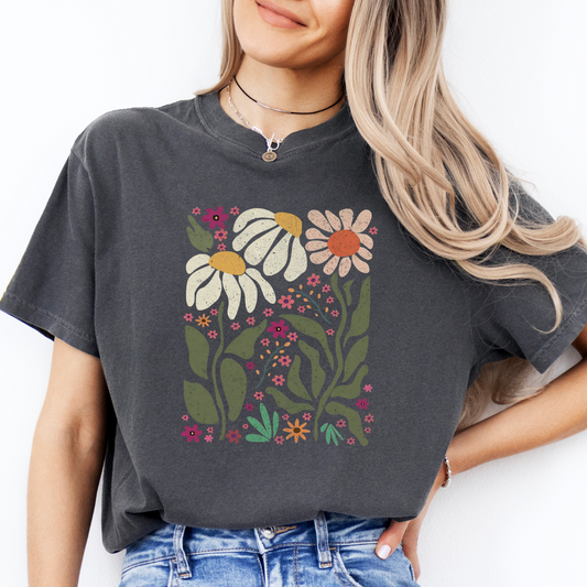 Cute Funky Flower Print -  Comfort Colors Relaxed Fit Premium T Shirt