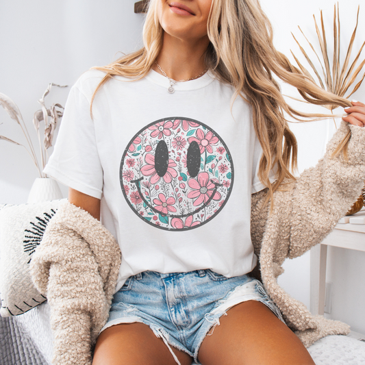 Flower Smile -  Comfort Colors Relaxed Fit Premium T Shirt