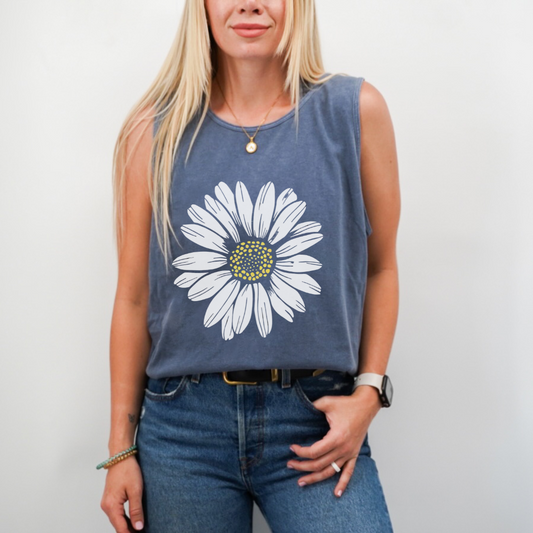 Daisy Flower - Comfort Colors Premium Tank Top