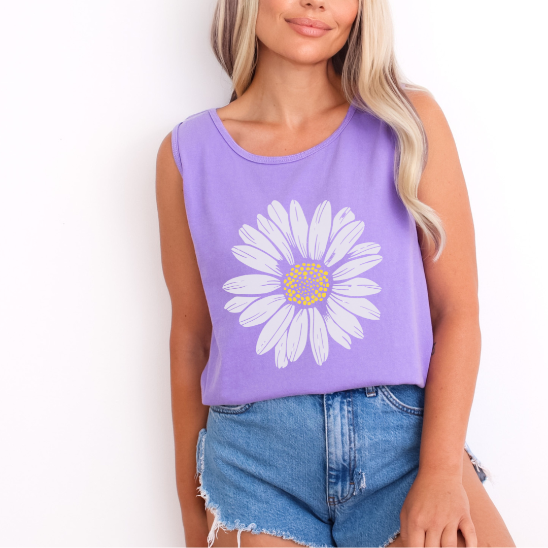 Daisy Flower - Comfort Colors Premium Tank Top
