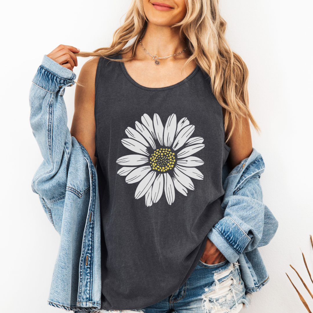 Daisy Flower - Comfort Colors Premium Tank Top
