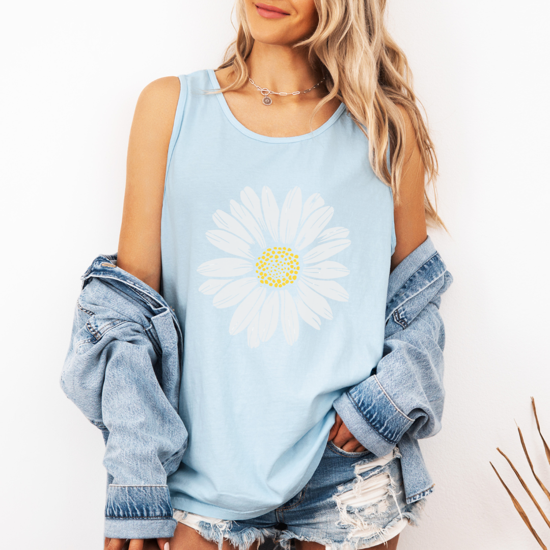 Daisy Flower - Comfort Colors Premium Tank Top