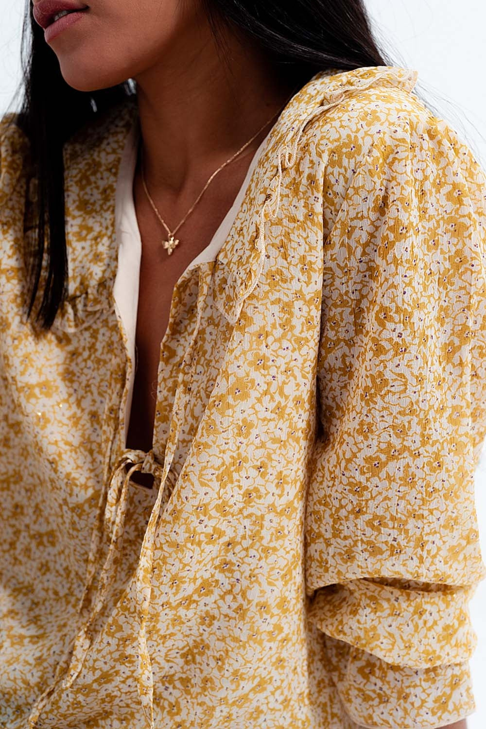 Tie Front Chiffon Blouse