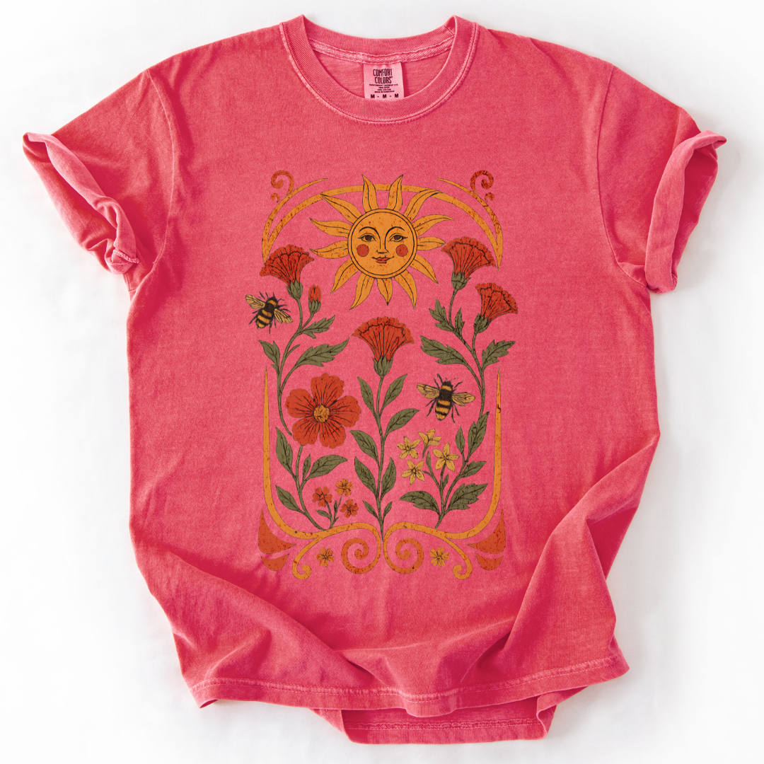 Golden Floral -  Comfort Colors Relaxed Fit Premium T Shirt