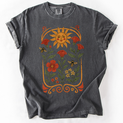 Golden Floral -  Comfort Colors Relaxed Fit Premium T Shirt