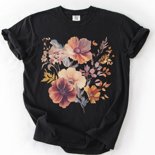 Sunset Floral -  Comfort Colors Relaxed Fit Premium T Shirt