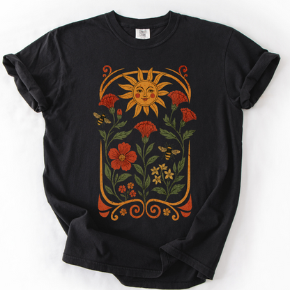 Golden Floral -  Comfort Colors Relaxed Fit Premium T Shirt