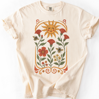 Golden Floral -  Comfort Colors Relaxed Fit Premium T Shirt