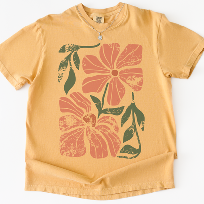 Orange Flower Boho -  Comfort Colors Relaxed Fit Premium T Shirt