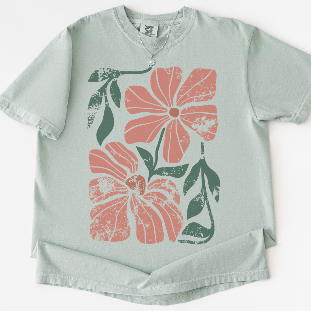 Orange Flower Boho -  Comfort Colors Relaxed Fit Premium T Shirt