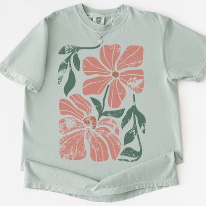 Orange Flower Boho -  Comfort Colors Relaxed Fit Premium T Shirt