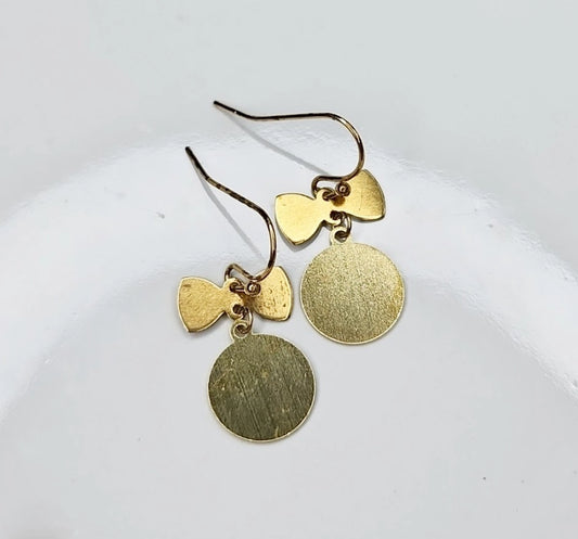 Bow and Charms Dangle and Drop Earrings, Flower Girl Jewelry