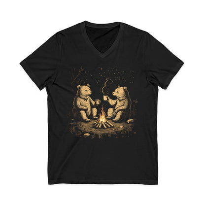 Camping Bears - Short Sleeve V Neck