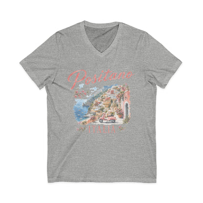 Vintage Positano Painting - Short Sleeve V Neck