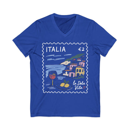 Postage From Positano - Short Sleeve V Neck