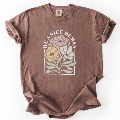 Be A Nice Human -  Comfort Colors Relaxed Fit Premium T Shirt