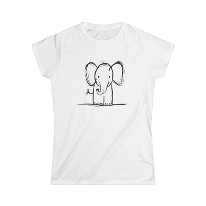 Elephant Sketch - Women's Softstyle Tee