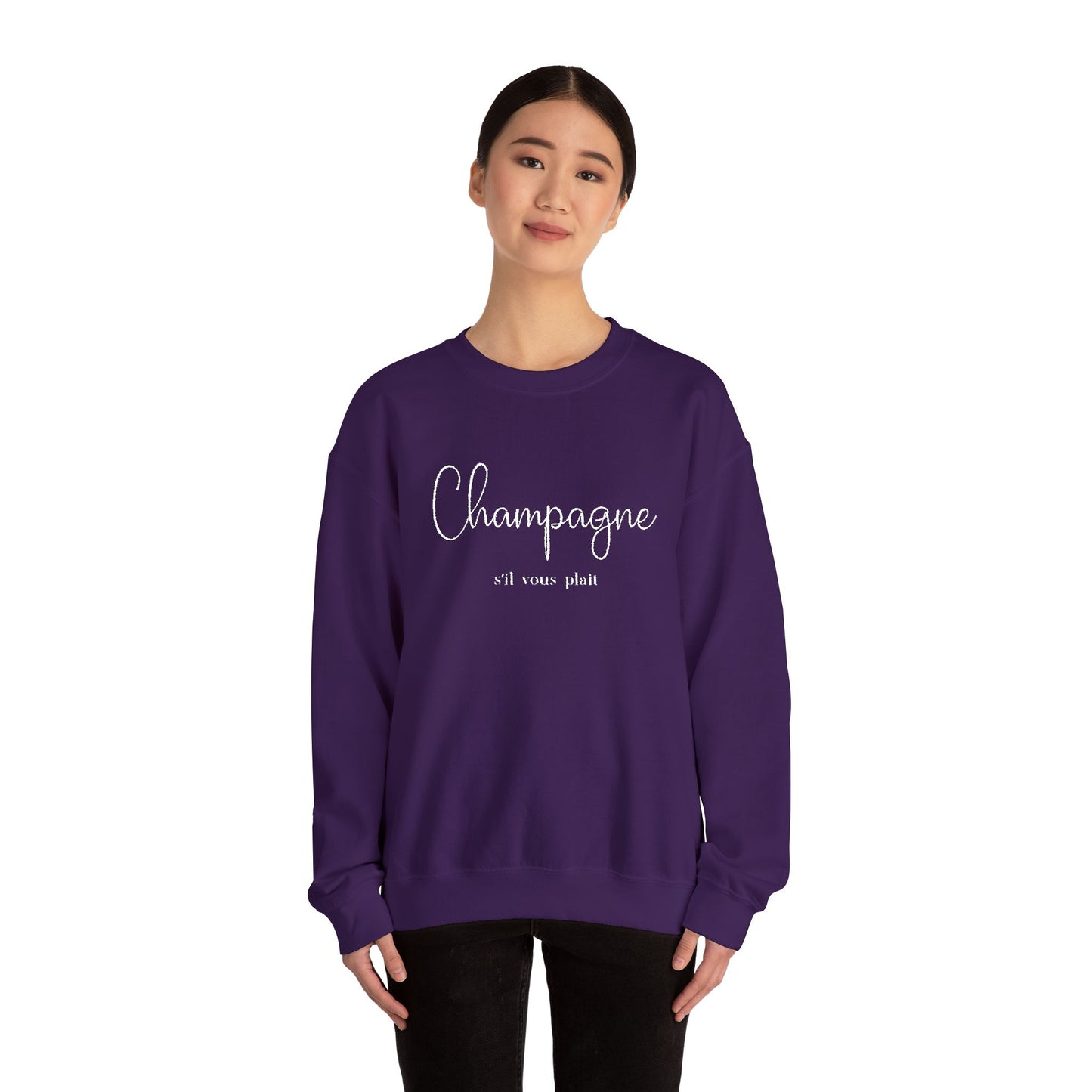 Champagne, s'il vous plait.  - Embroidery,  Crewneck
