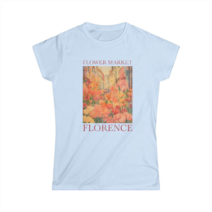 Flower Market, Vintage Distressed Poster - Women's Softstyle Tee