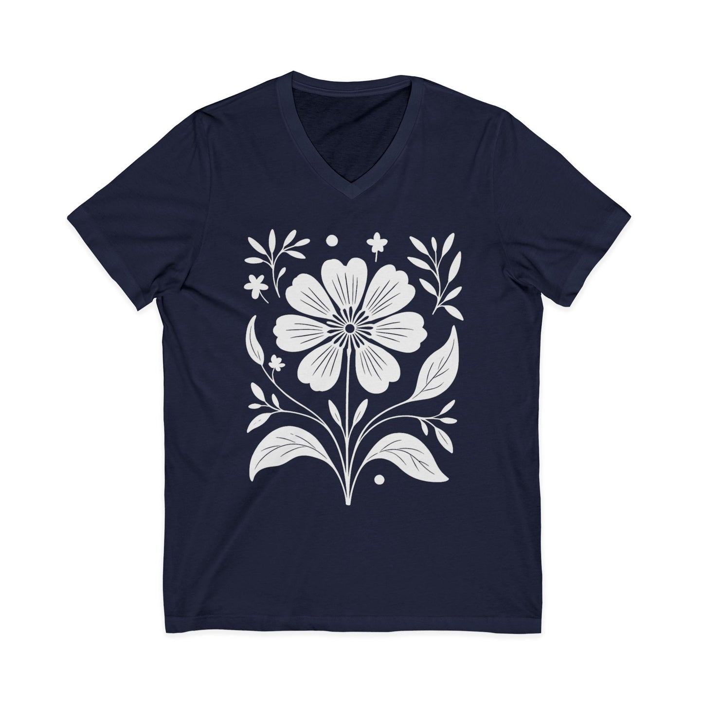 Petalis Blanco - Short Sleeve V Neck